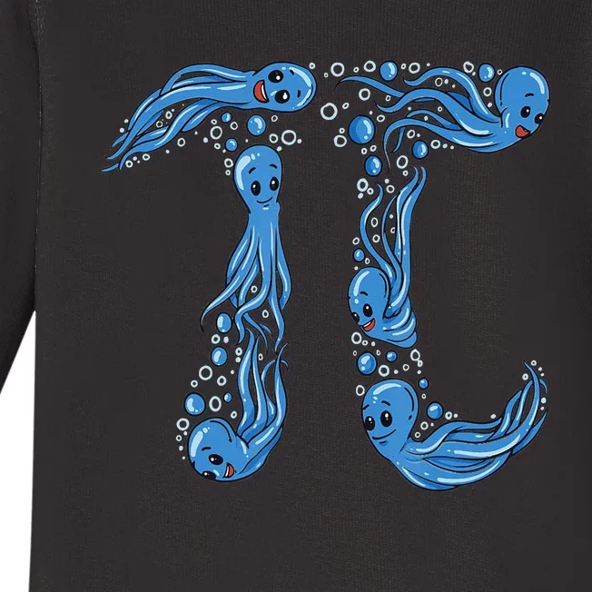 OctoPi octopus Pi Math Science Teacher 3.14 Pi Day Baby Long Sleeve Bodysuit