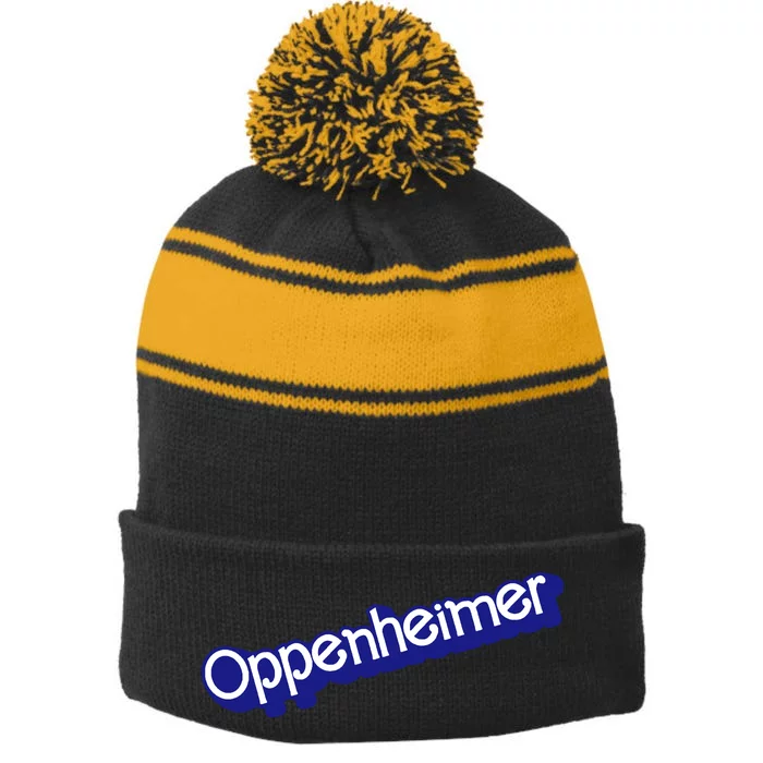 Oppenheimer Stripe Pom Pom Beanie