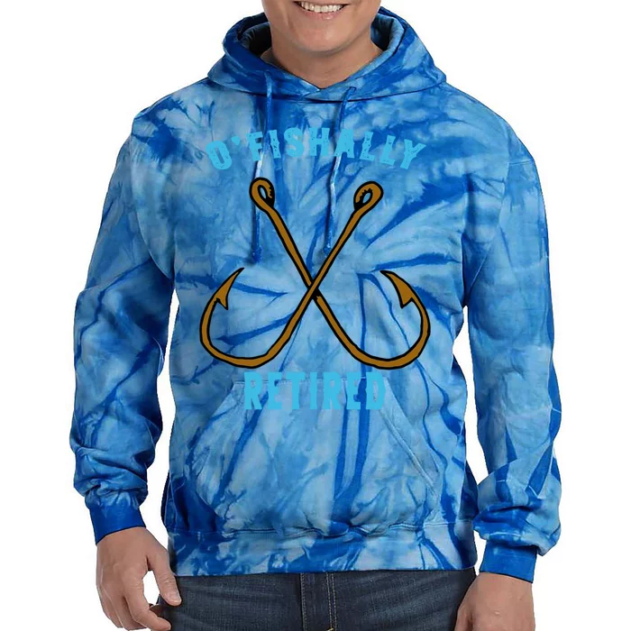 Outstanding Ofishally Retired Funny Fisherman Fishing Gift Tie Dye Hoodie