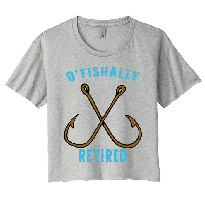 Outstanding Ofishally Retired Funny Fisherman Fishing Gift Women's Crop Top Tee