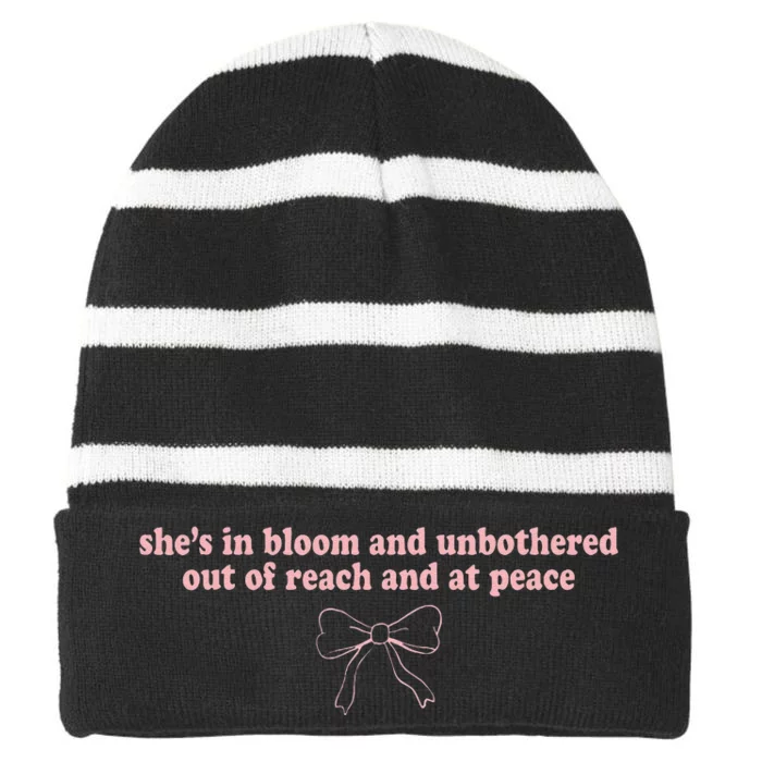 Out Of Reach And At Peace Striped Beanie with Solid Band