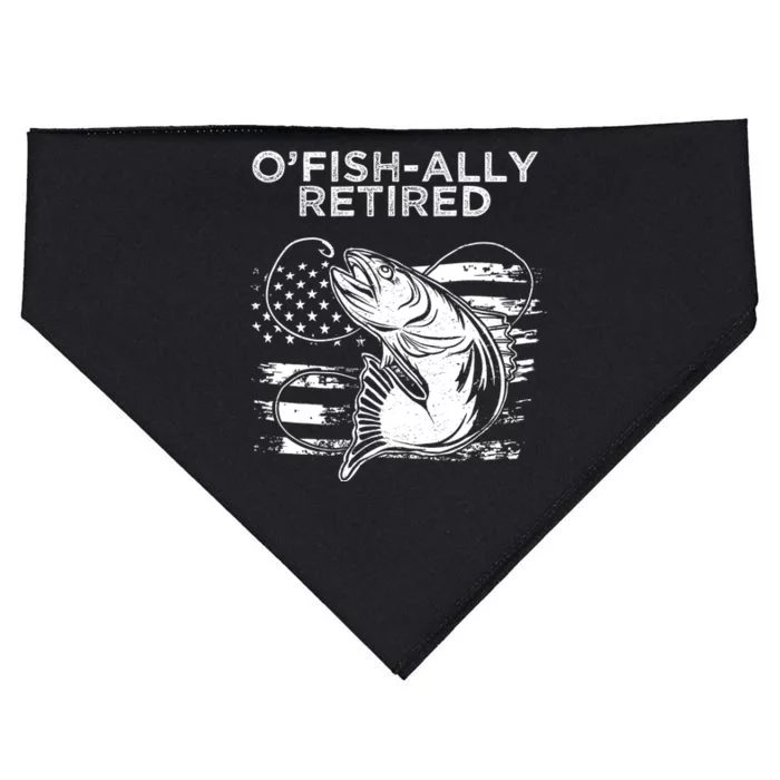 OFishally Officially Retired Fishing American USA-Made Doggie Bandana