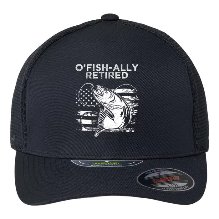 OFishally Officially Retired Fishing American Flexfit Unipanel Trucker Cap