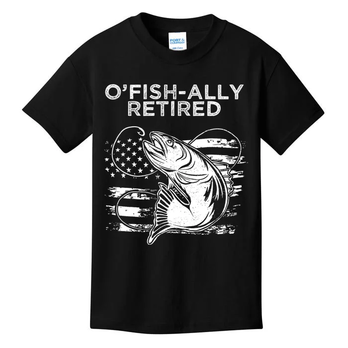 OFishally Officially Retired Fishing American Kids T-Shirt