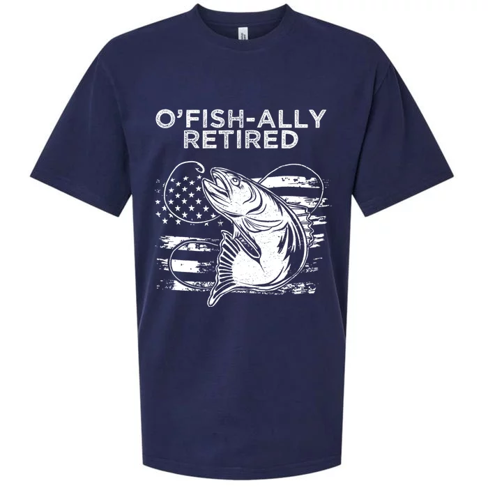 OFishally Officially Retired Fishing American Sueded Cloud Jersey T-Shirt