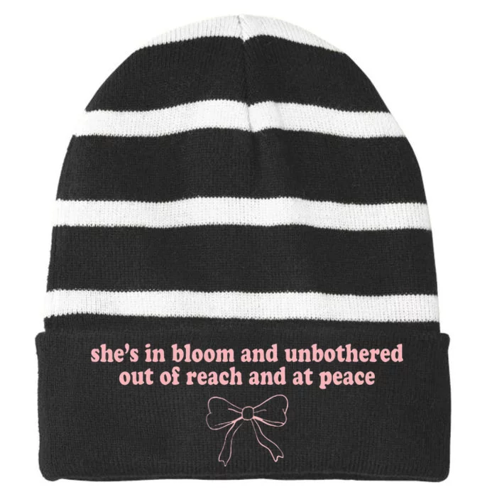 Out Of Reach And At Peace Striped Beanie with Solid Band