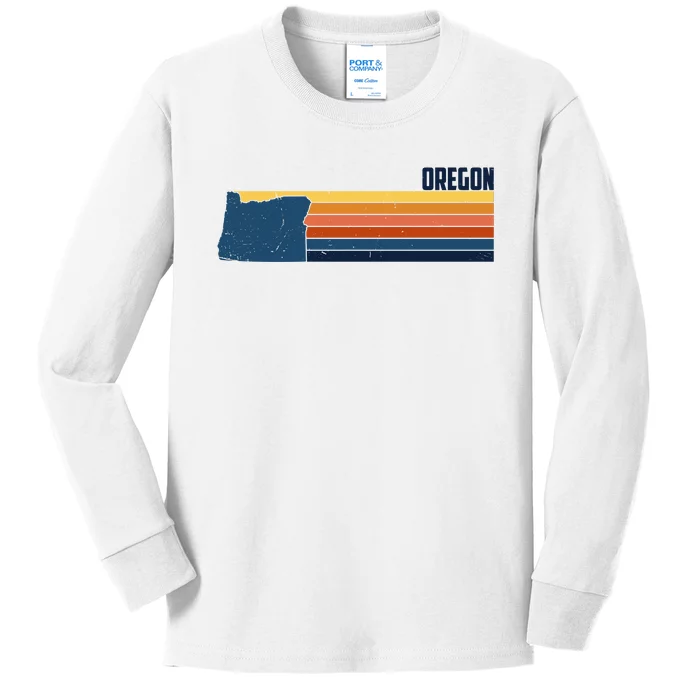 Retro Vintage Oregon Kids Long Sleeve Shirt