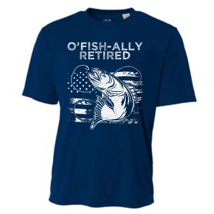 OFishally Officially Retired Fishing American Cooling Performance Crew T-Shirt