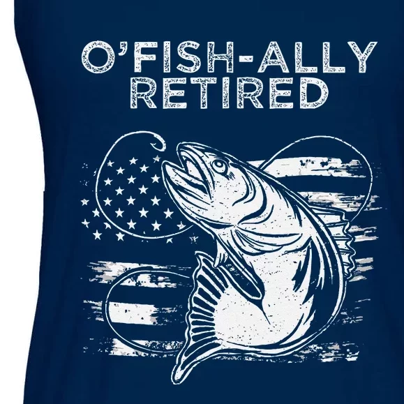 OFishally Officially Retired Fishing American Ladies Essential Flowy Tank