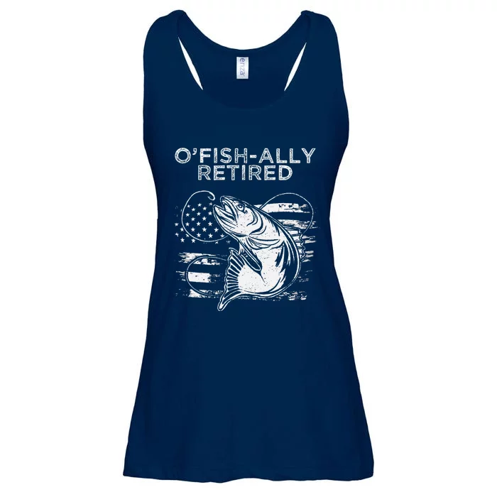 OFishally Officially Retired Fishing American Ladies Essential Flowy Tank