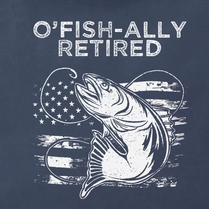 OFishally Officially Retired Fishing American Zip Tote Bag