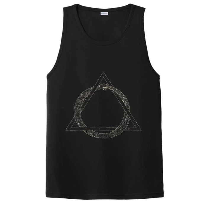 Ouroboros Occult Sacred Geometry Egyptian Alchemy Symbol Performance Tank