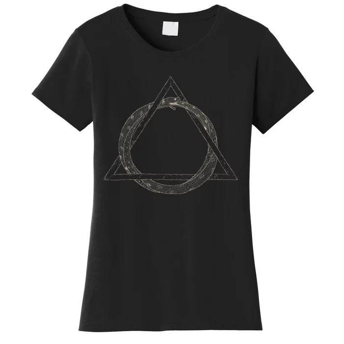 Ouroboros Occult Sacred Geometry Egyptian Alchemy Symbol Women's T-Shirt