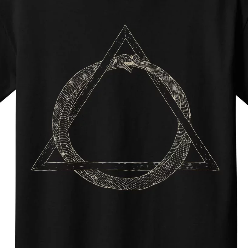 Ouroboros Occult Sacred Geometry Egyptian Alchemy Symbol Kids T-Shirt