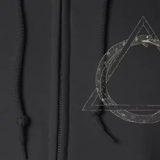 Ouroboros Occult Sacred Geometry Egyptian Alchemy Symbol Full Zip Hoodie