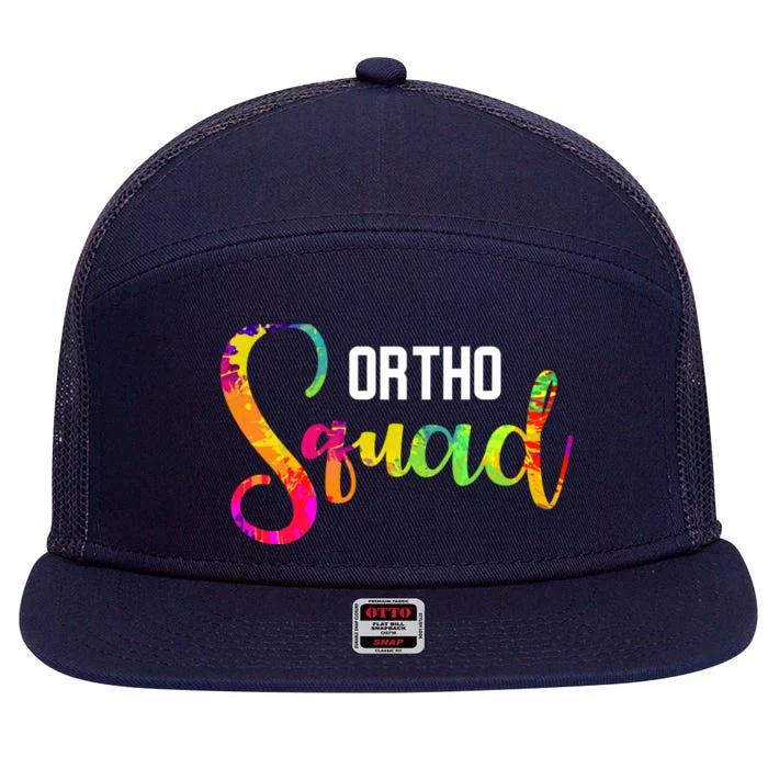 Orthodontist Ortho Squad Orthodontic Technician Gift 7 Panel Mesh Trucker Snapback Hat