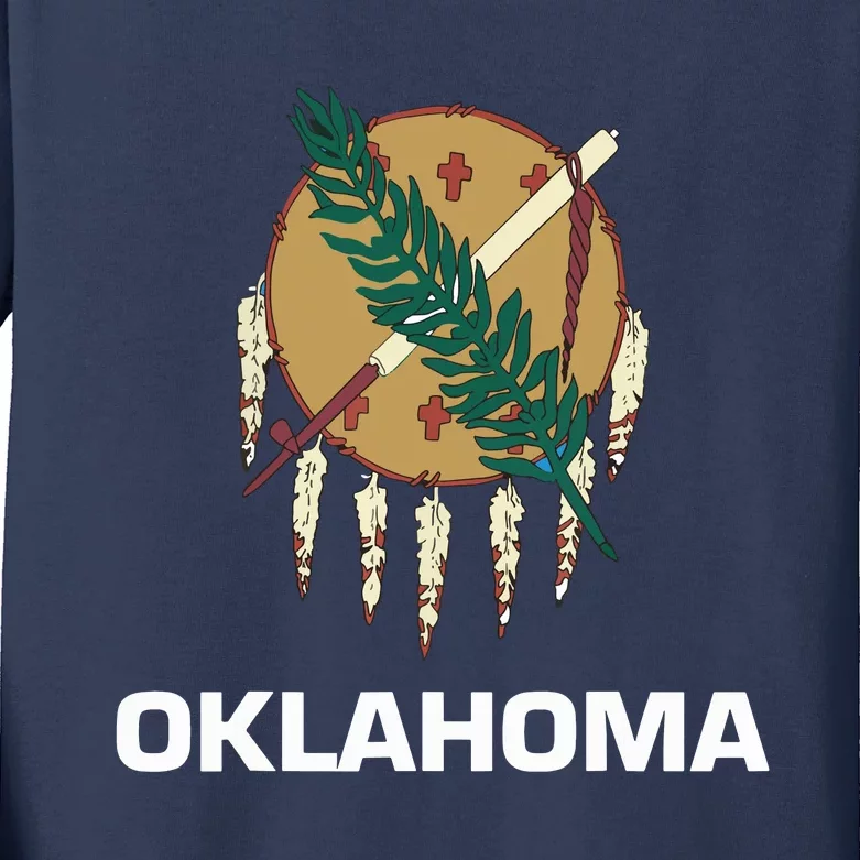 Oklahoma Ok State Flag Usa T Kids Long Sleeve Shirt