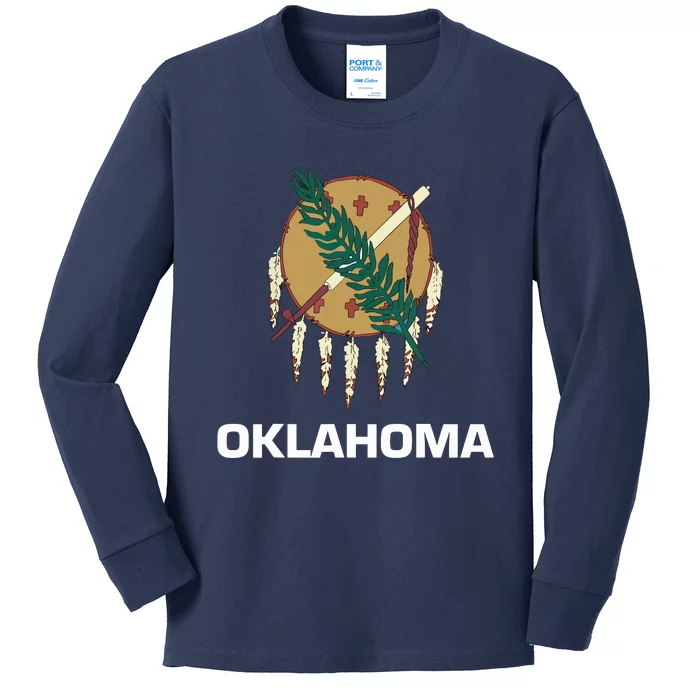 Oklahoma Ok State Flag Usa T Kids Long Sleeve Shirt