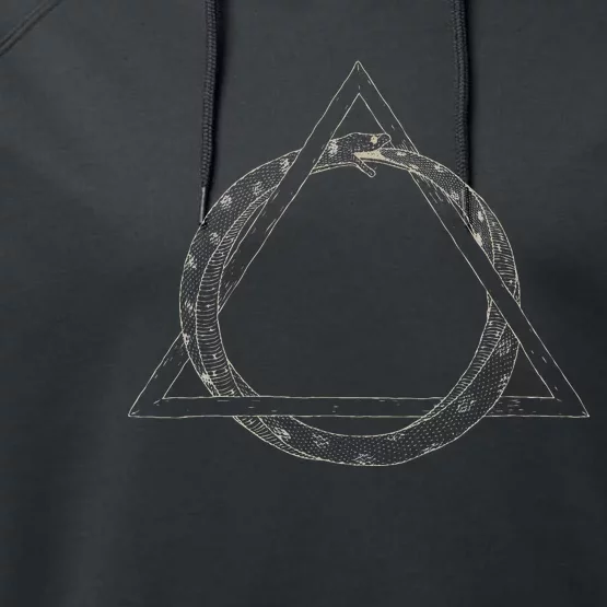 Ouroboros Occult Sacred Geometry Egyptian Alchemy Symbol Performance Fleece Hoodie