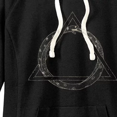 Ouroboros Occult Sacred Geometry Egyptian Alchemy Symbol Women's Fleece Hoodie