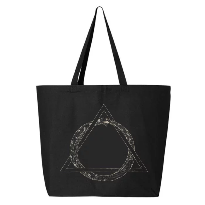 Ouroboros Occult Sacred Geometry Egyptian Alchemy Symbol 25L Jumbo Tote