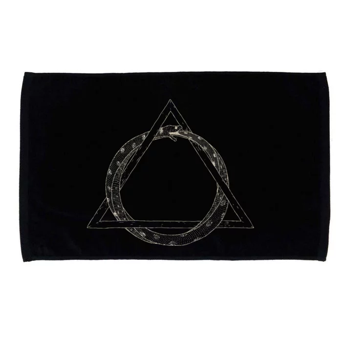 Ouroboros Occult Sacred Geometry Egyptian Alchemy Symbol Microfiber Hand Towel