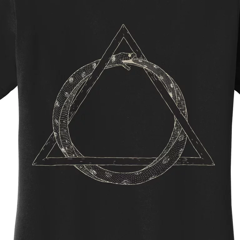 Ouroboros Occult Sacred Geometry Egyptian Alchemy Symbol Women's T-Shirt