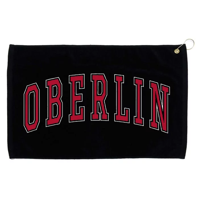 Oberlin Ohio Souvenir College Style Red Text Grommeted Golf Towel