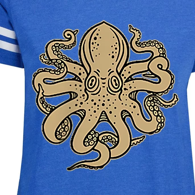 Octopus, Old School Sailor Tattoo Clipper Ship And Swallows Xmas Enza Ladies Jersey Football T-Shirt