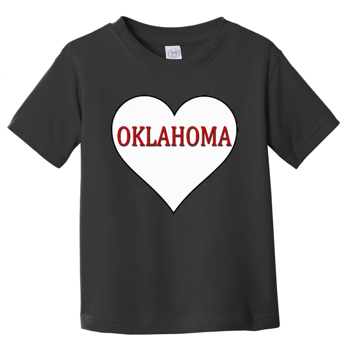 Oklahoma Ok Sports Sooner State Heart Toddler T-Shirt