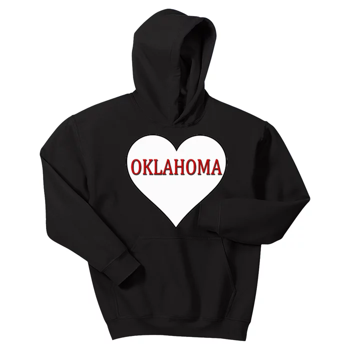 Oklahoma Ok Sports Sooner State Heart Kids Hoodie