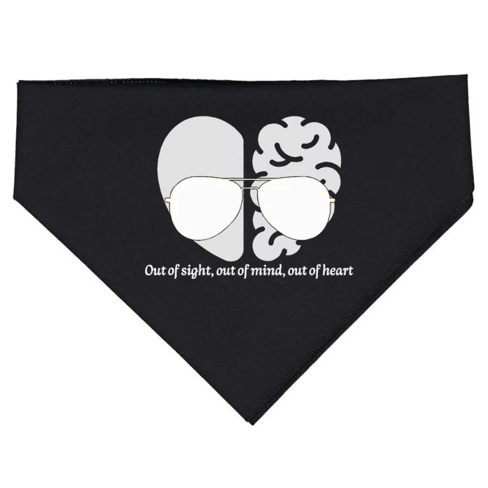 Out of sight, out of mind, out of heart USA-Made Doggie Bandana