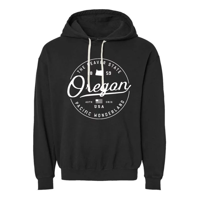 Oregon Or Travel Vacation State Slogan Garment-Dyed Fleece Hoodie