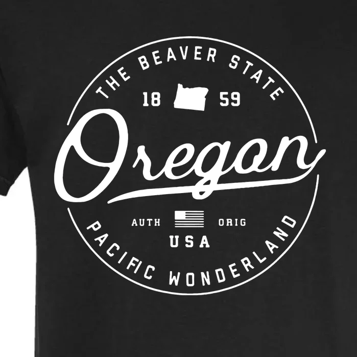 Oregon Or Travel Vacation State Slogan Garment-Dyed Heavyweight T-Shirt