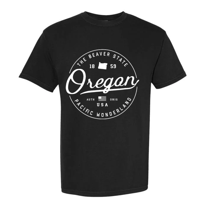 Oregon Or Travel Vacation State Slogan Garment-Dyed Heavyweight T-Shirt