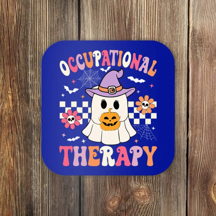 OT Occupational Therapy Halloween Retro Ghost OT Halloween Coaster