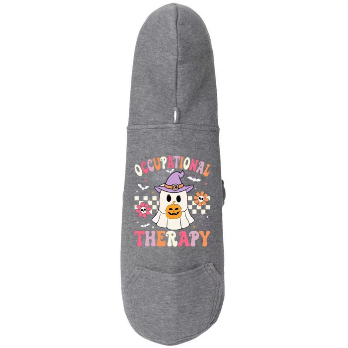 OT Occupational Therapy Halloween Retro Ghost OT Halloween Doggie 3-End Fleece Hoodie