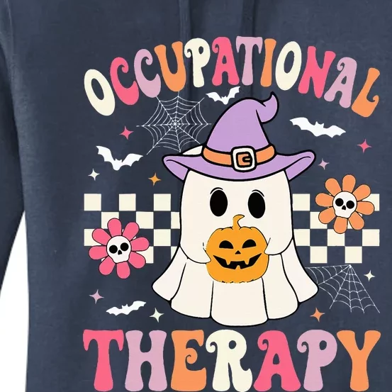 OT Occupational Therapy Halloween Retro Ghost OT Halloween Women's Pullover Hoodie