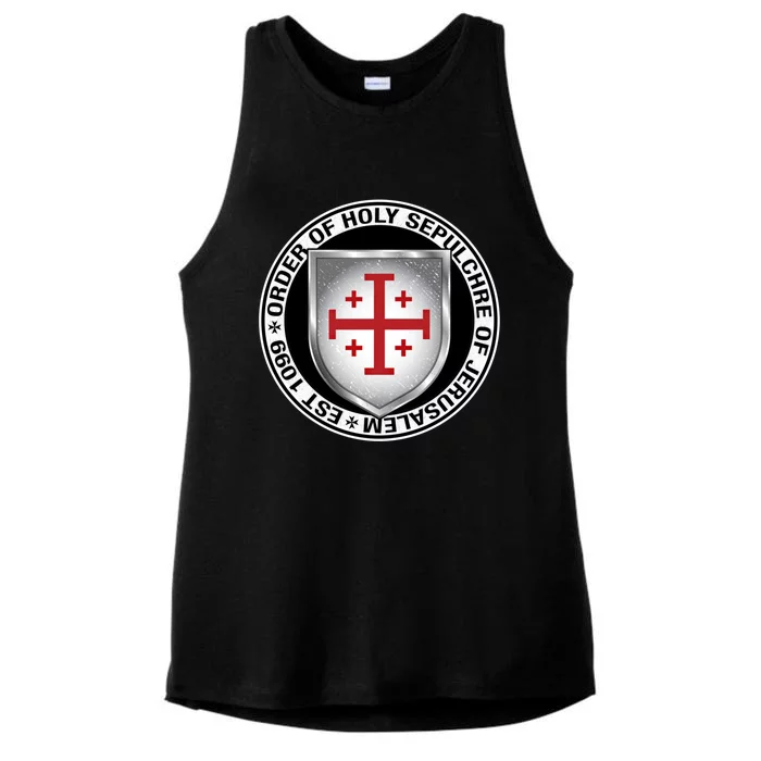 Order Of The Holy Sepulchre Of Jerusalem Shield Gift Ladies Tri-Blend Wicking Tank