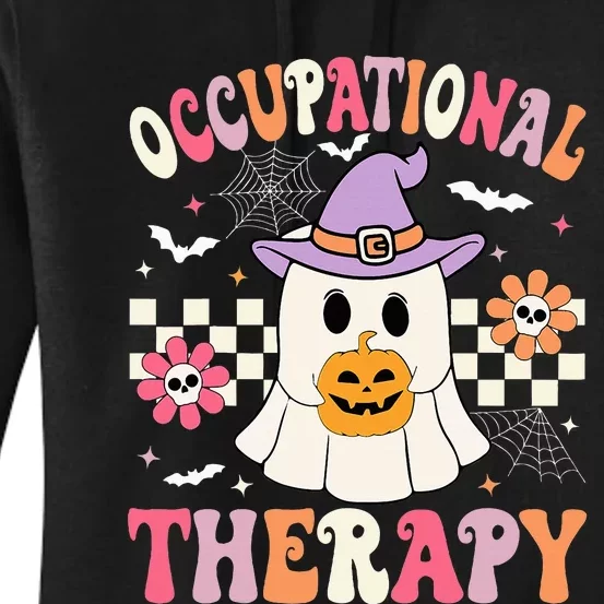 OT Occupational Therapy Halloween Retro Ghost OT Halloween Women's Pullover Hoodie