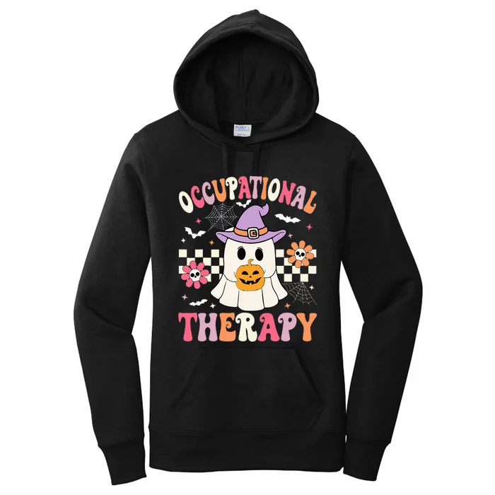 OT Occupational Therapy Halloween Retro Ghost OT Halloween Women's Pullover Hoodie