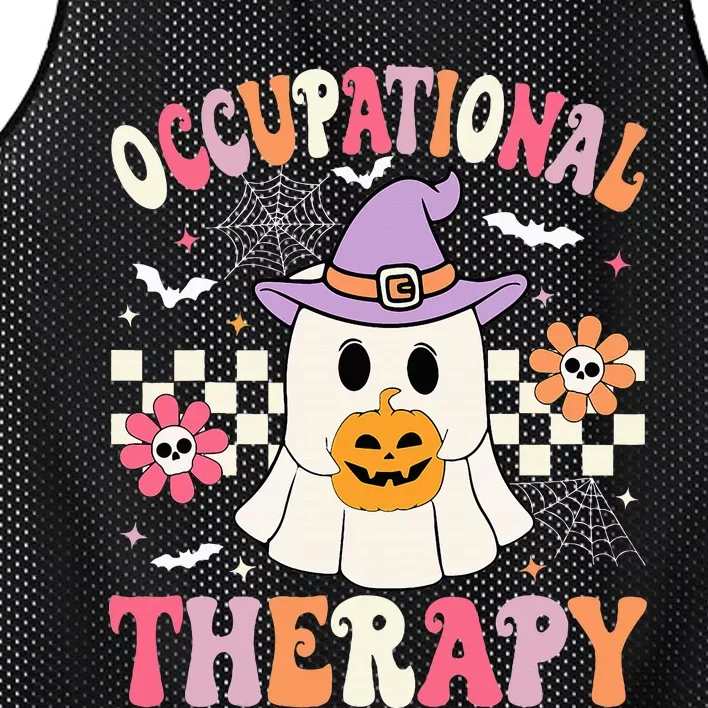 OT Occupational Therapy Halloween Retro Ghost OT Halloween Mesh Reversible Basketball Jersey Tank