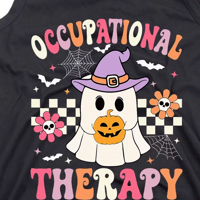 OT Occupational Therapy Halloween Retro Ghost OT Halloween Tank Top