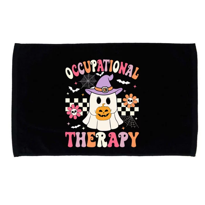 OT Occupational Therapy Halloween Retro Ghost OT Halloween Microfiber Hand Towel