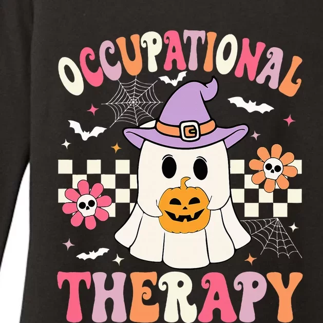 Ot Occupational Therapy Halloween Retro Ghost Ot Halloween Womens CVC Long Sleeve Shirt