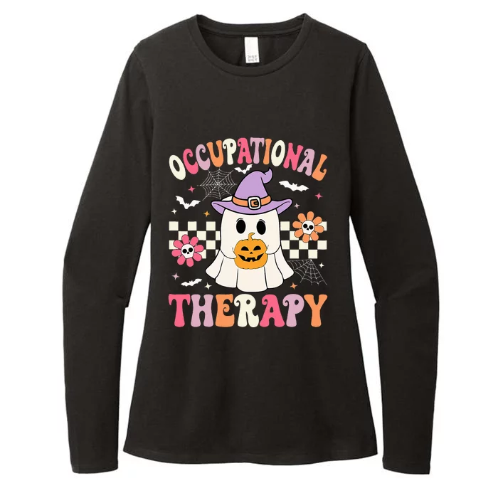 Ot Occupational Therapy Halloween Retro Ghost Ot Halloween Womens CVC Long Sleeve Shirt