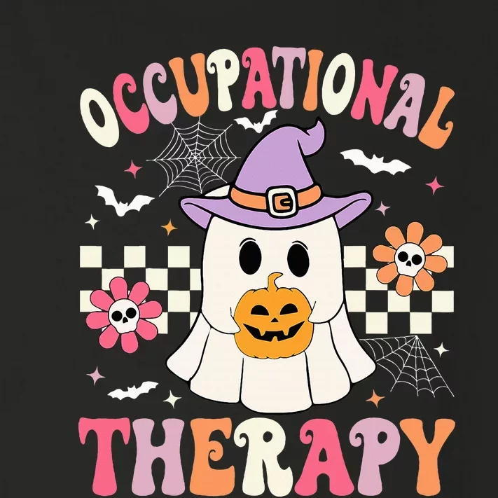 Ot Occupational Therapy Halloween Retro Ghost Ot Halloween Toddler Long Sleeve Shirt