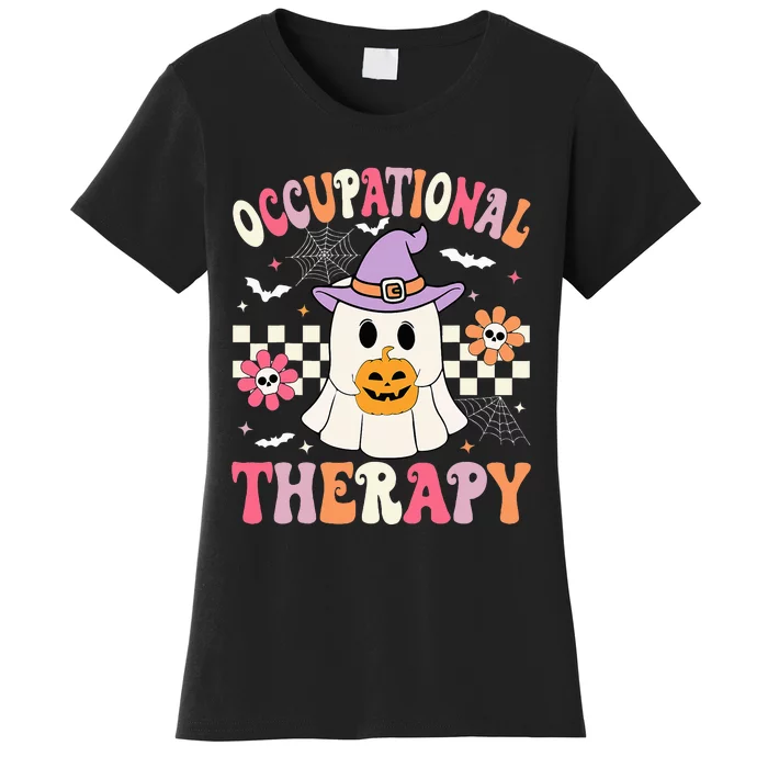 Ot Occupational Therapy Halloween Retro Ghost Ot Halloween Women's T-Shirt