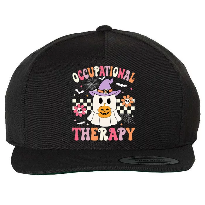 Ot Occupational Therapy Halloween Retro Ghost Ot Halloween Wool Snapback Cap