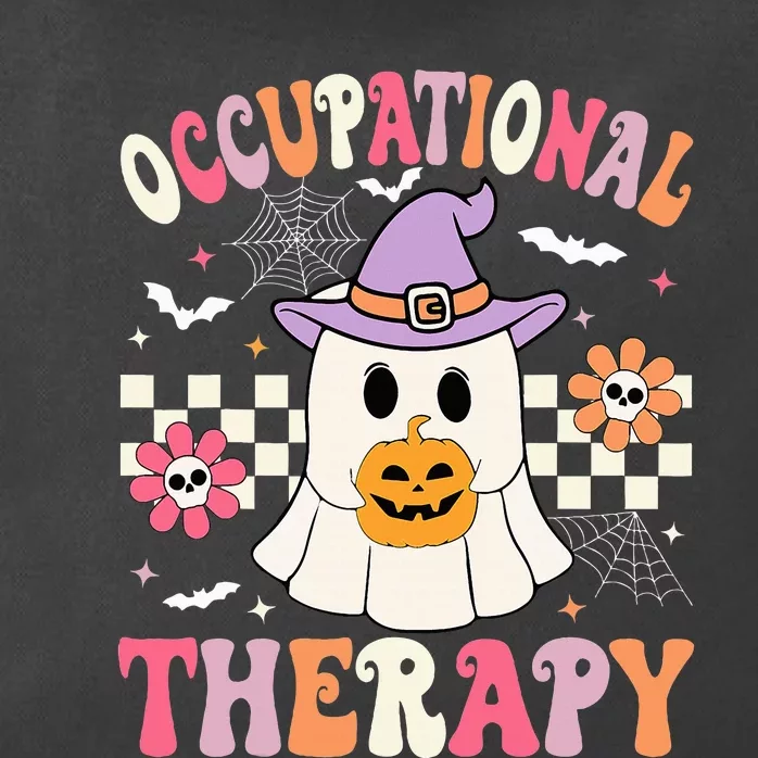 Ot Occupational Therapy Halloween Retro Ghost Ot Halloween Zip Tote Bag